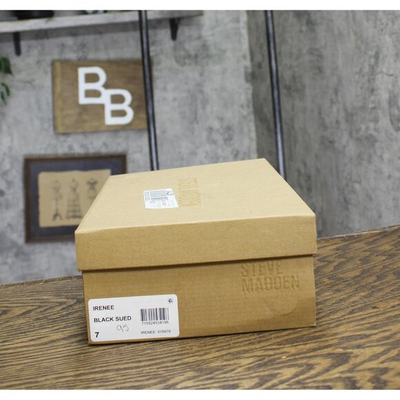 NWT Steve Madden Womens Block Irenee Dress Sandal IRENEE Black Suede 7M - Picture 6 of 7